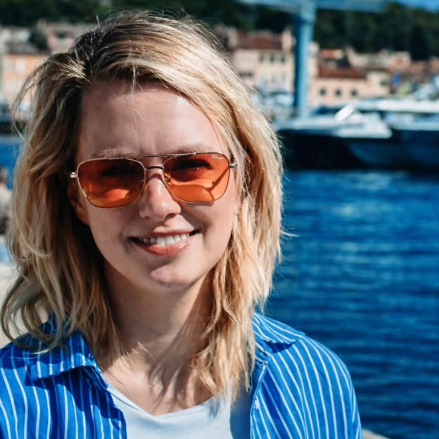 DriveVision® Amber — Himalayan 102 | luxury driving sunglasses with dégradé lens, UV400 — Himalayan Eyewear Antwerp