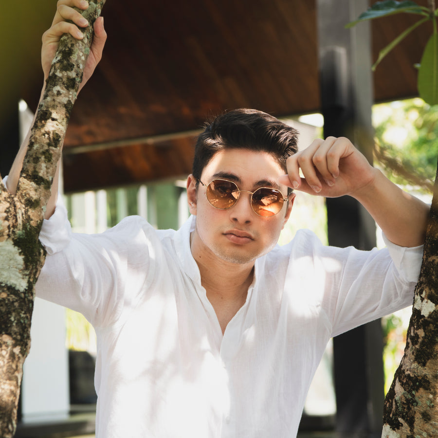 DriveVision® Amber — Himalayan 202 | luxury driving sunglasses with dégradé lens, UV400 — Himalayan Eyewear Antwerp